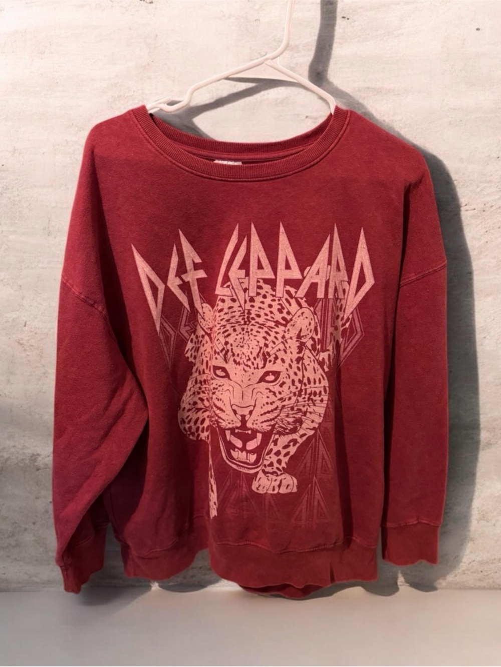 Def Leppard Red Graphic Crewneck Sweatshirt